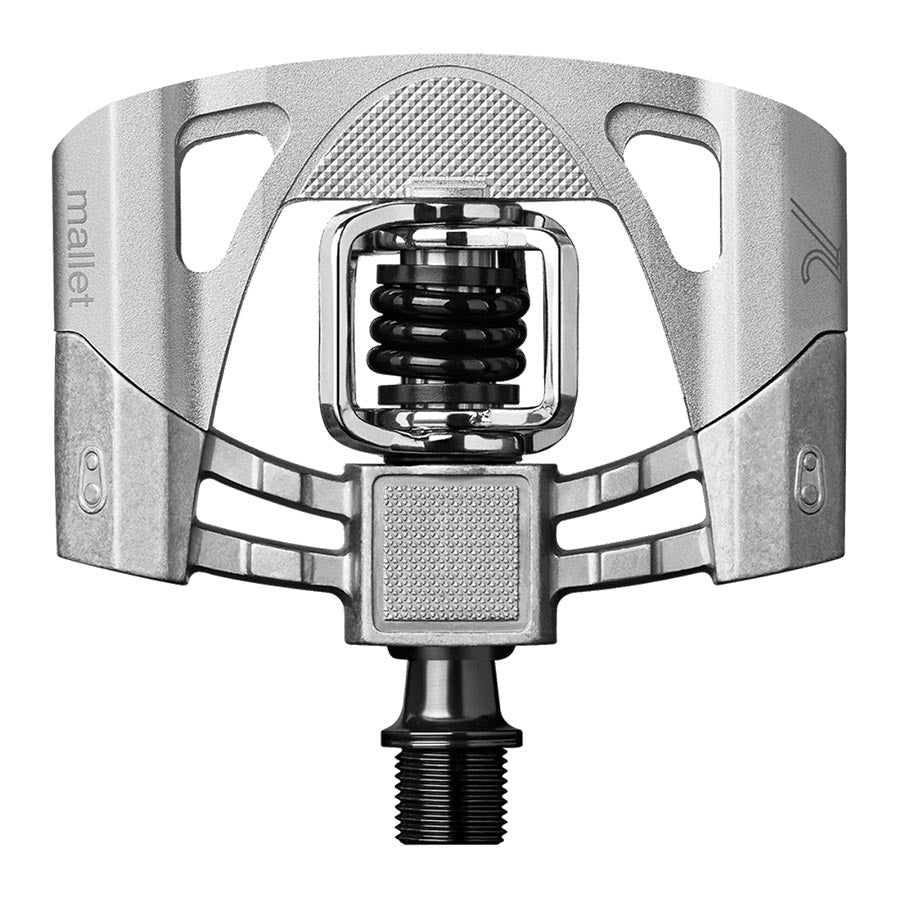451284-01::0::451284-01::crankbrothers, MALLET 2, Pédales, Corps: Aluminium, Axe: Cr-Mo, 9/16'', Brut / Ressort Argent, Paire