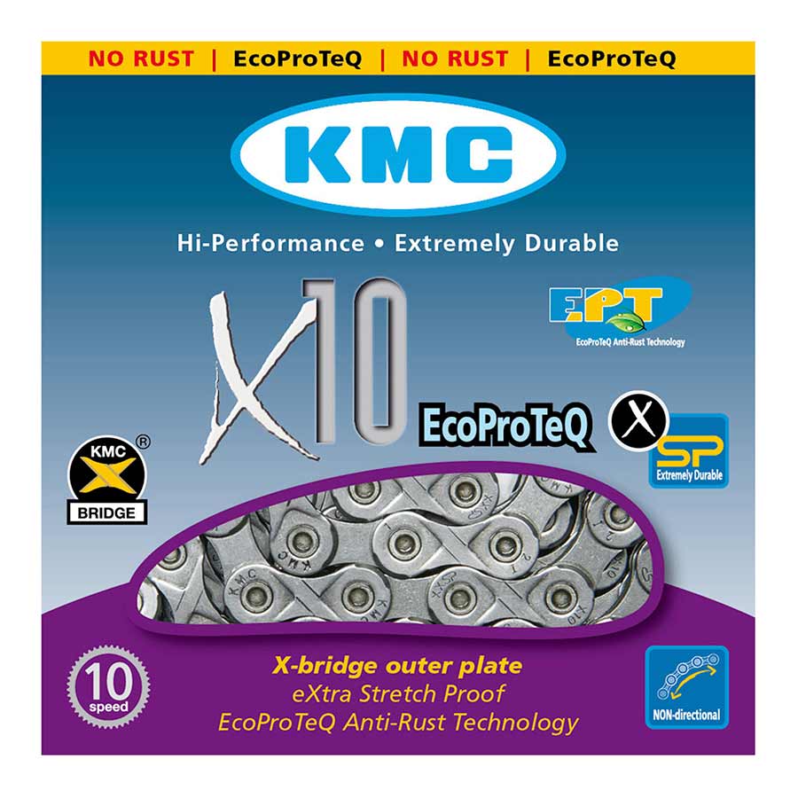 500168-01::0::500168-01::KMC, X10 EPT, Chaîne, 10vit., 116 maillons