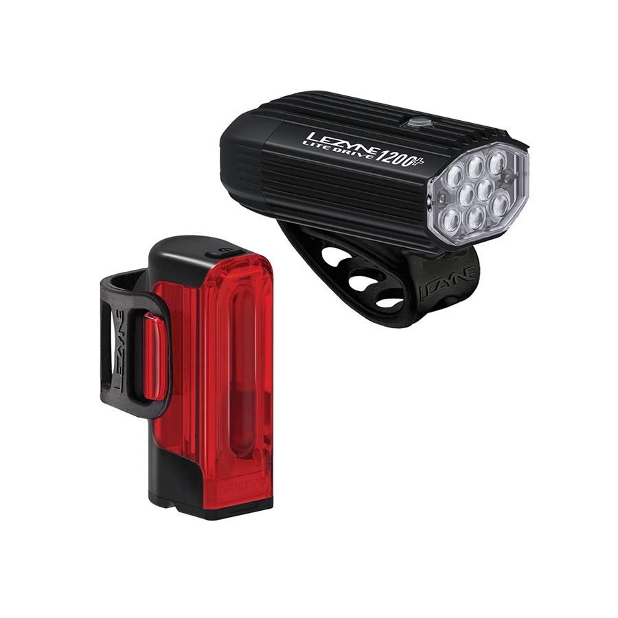 621057-01::0::621057-01::Lezyne, Lite Drive 1200+/ Strip Drive Pro 400+, Lumière, Ensemble, Noir