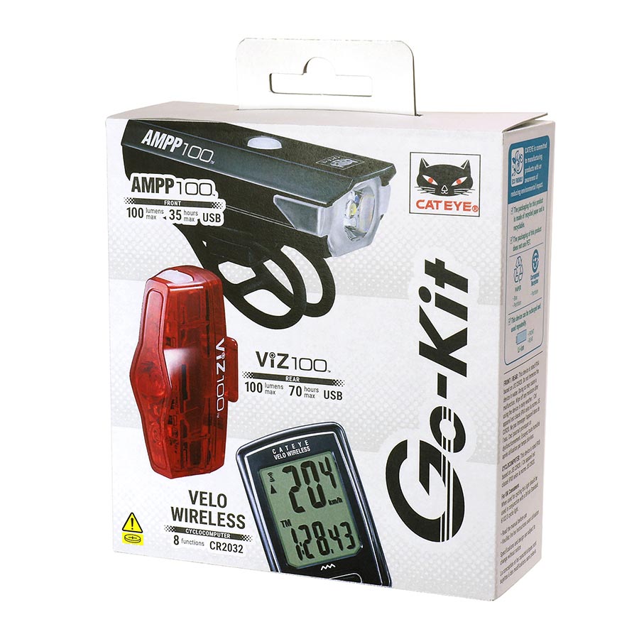 650466-01::0::650466-01::CatEye, Velo Wireless/AMPP 100/ViZ 100, Lumière, Ensemble, Noir