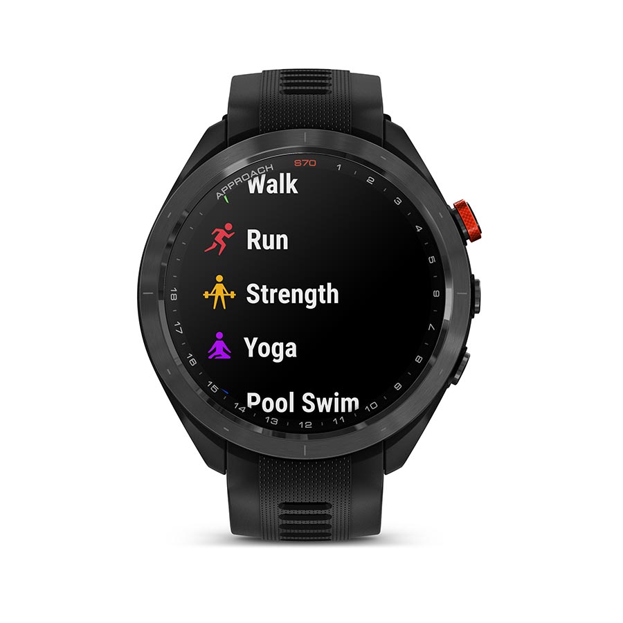 650506-01::1::650506-01::Garmin, Approach S70, Montre, Couleur de la montre: Noir, Bracelet: Noir - Silicone