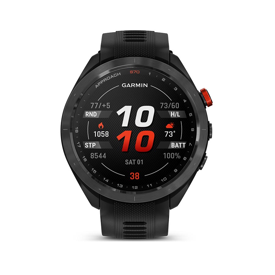 650506-01::2::650506-01::Garmin, Approach S70, Montre, Couleur de la montre: Noir, Bracelet: Noir - Silicone