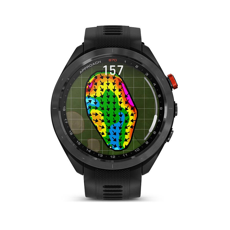 650506-01::10::650506-01::Garmin, Approach S70, Montre, Couleur de la montre: Noir, Bracelet: Noir - Silicone