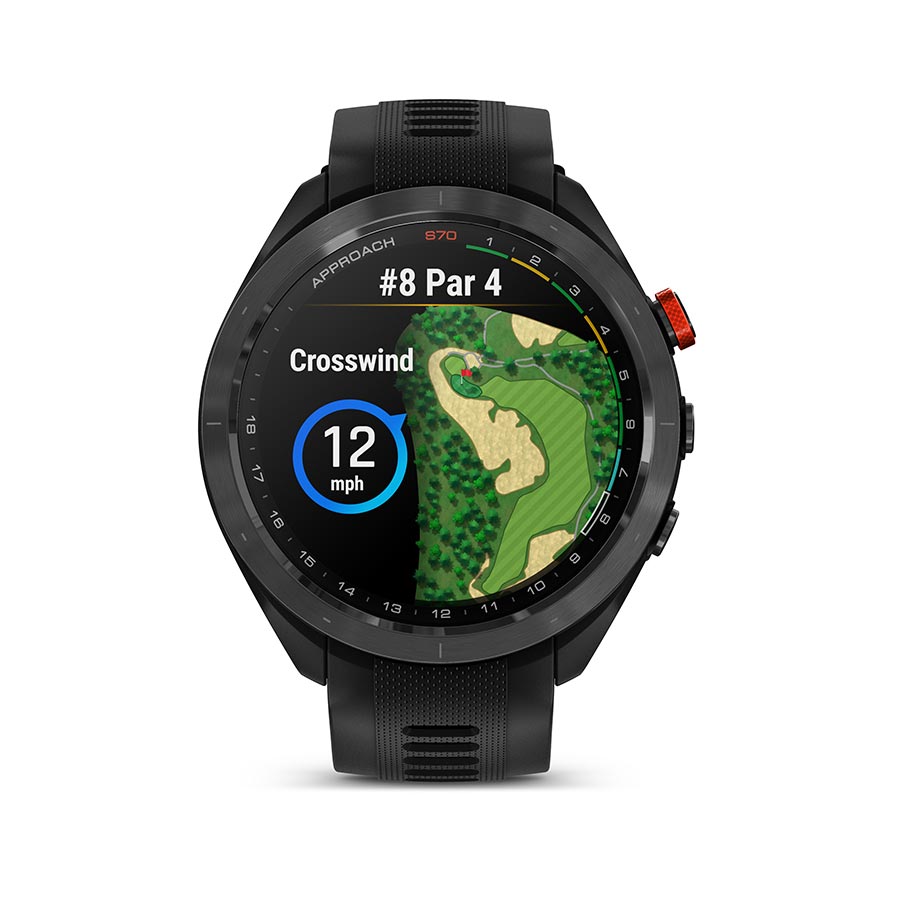 650506-01::11::650506-01::Garmin, Approach S70, Montre, Couleur de la montre: Noir, Bracelet: Noir - Silicone