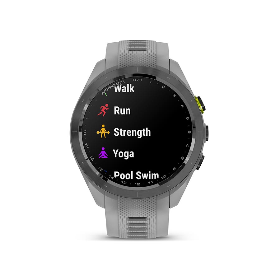 650507-01::1::650507-01::Garmin, Approach S70S, Montre, Couleur de la montre: Gris, Bracelet: Gris - Silicone