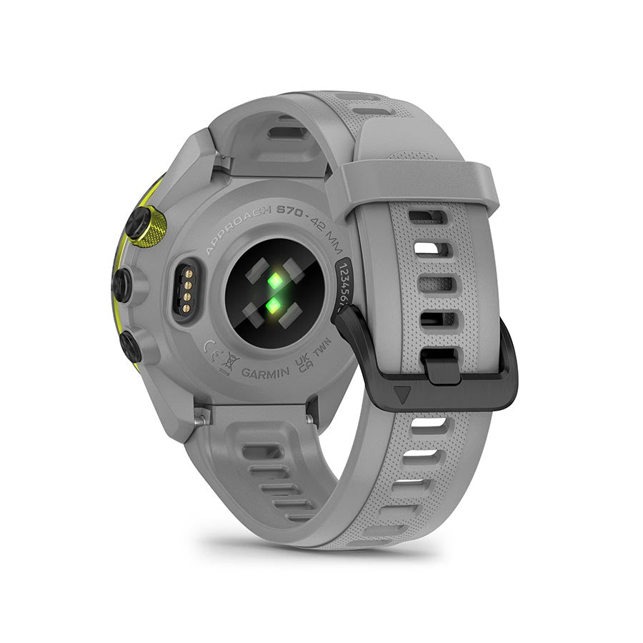 650507-01::3::650507-01::Garmin, Approach S70S, Montre, Couleur de la montre: Gris, Bracelet: Gris - Silicone