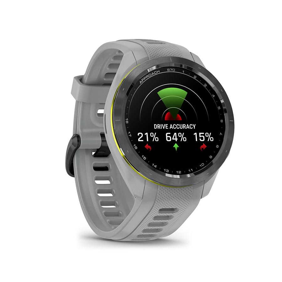 650507-01::6::650507-01::Garmin, Approach S70S, Montre, Couleur de la montre: Gris, Bracelet: Gris - Silicone