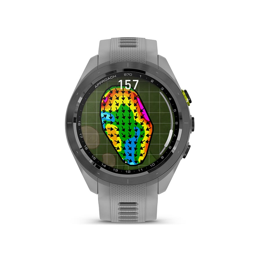 650507-01::10::650507-01::Garmin, Approach S70S, Montre, Couleur de la montre: Gris, Bracelet: Gris - Silicone
