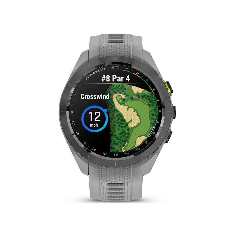 650507-01::11::650507-01::Garmin, Approach S70S, Montre, Couleur de la montre: Gris, Bracelet: Gris - Silicone