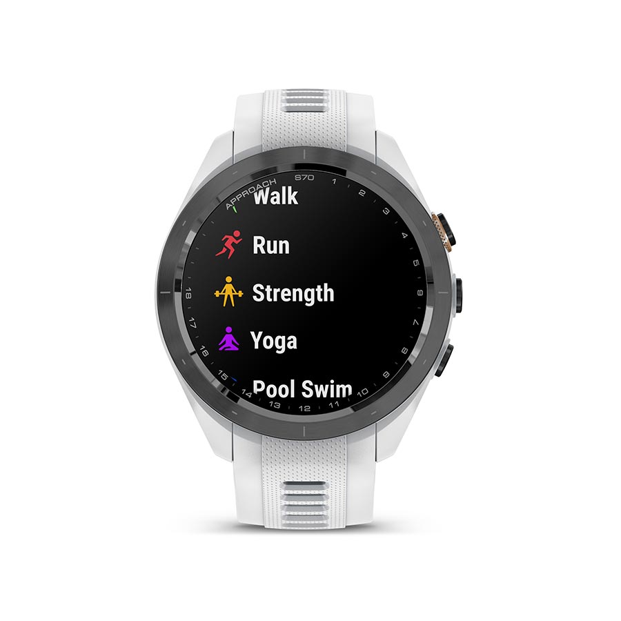 650507-02::1::650507-02::Garmin, Approach S70S, Montre, Couleur de la montre: Blanc, Bracelet: Blanc - Silicone