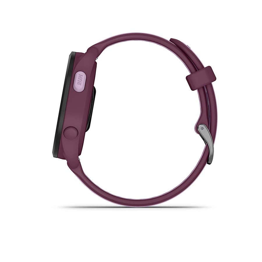 650513-01::4::650513-01::Garmin, Forerunner 165 Music, Montre, Couleur de la montre: Baie, Bracelet: Lilas - Silicone