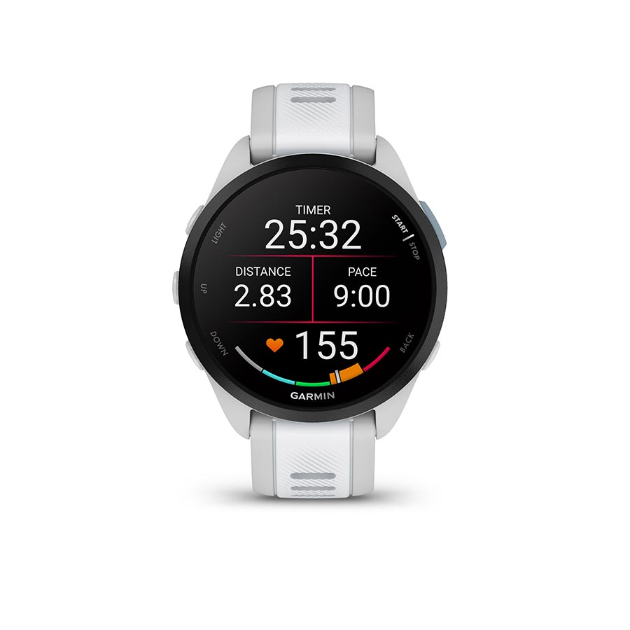 650514-01::1::650514-01::Garmin, Forerunner 165, Montre, Couleur de la montre: Gris, Bracelet: Pierre Blanche - Silicone