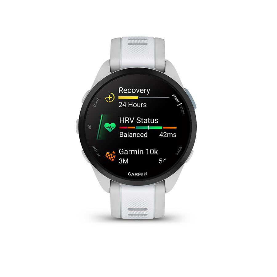 650514-01::3::650514-01::Garmin, Forerunner 165, Montre, Couleur de la montre: Gris, Bracelet: Pierre Blanche - Silicone