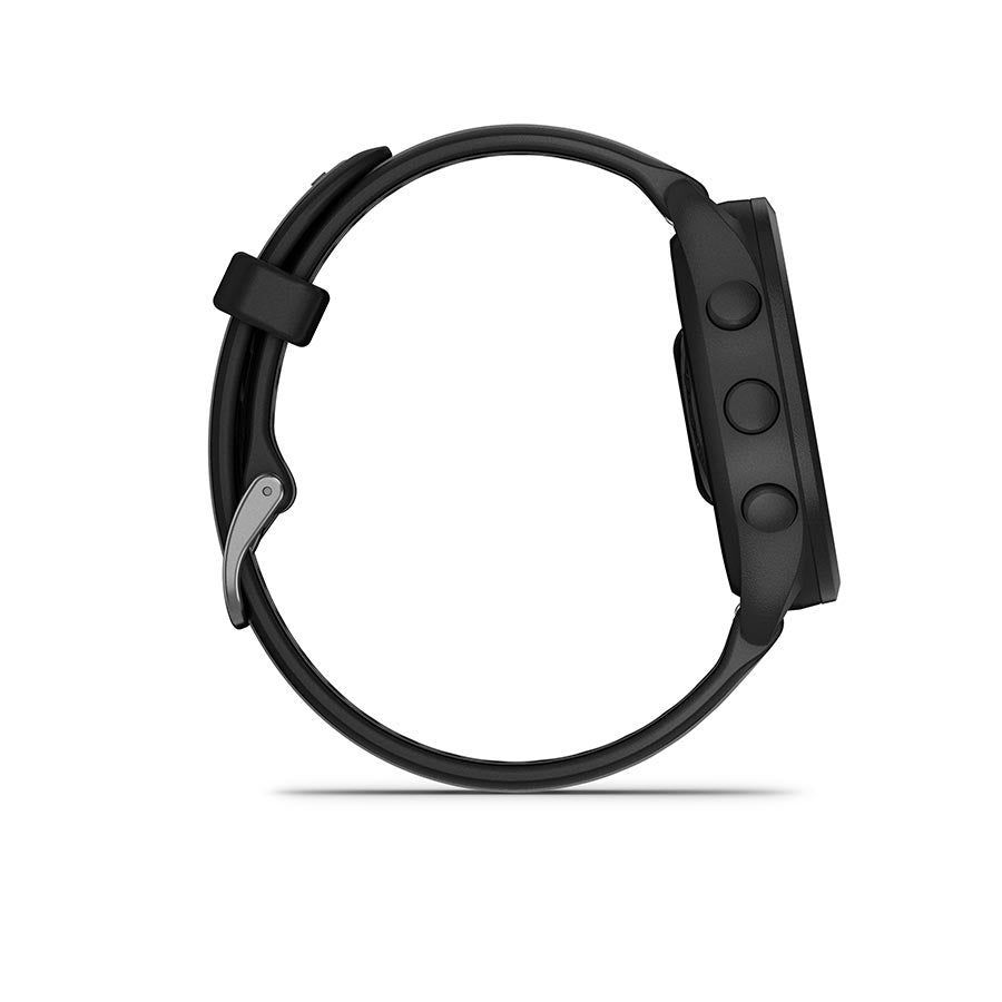 650514-02::6::650514-02::Garmin, Forerunner 165, Montre, Couleur de la montre: Noir, Bracelet: Ardoise - Silicone
