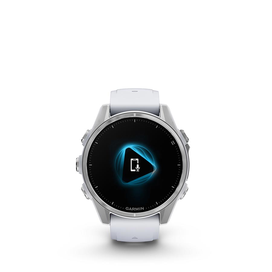 650529-01::7::650529-01::Garmin, fenix 8 AMOLED 43mm, Montre, Couleur de la montre: Argent, Bracelet: Pierre Blanche - Silicone