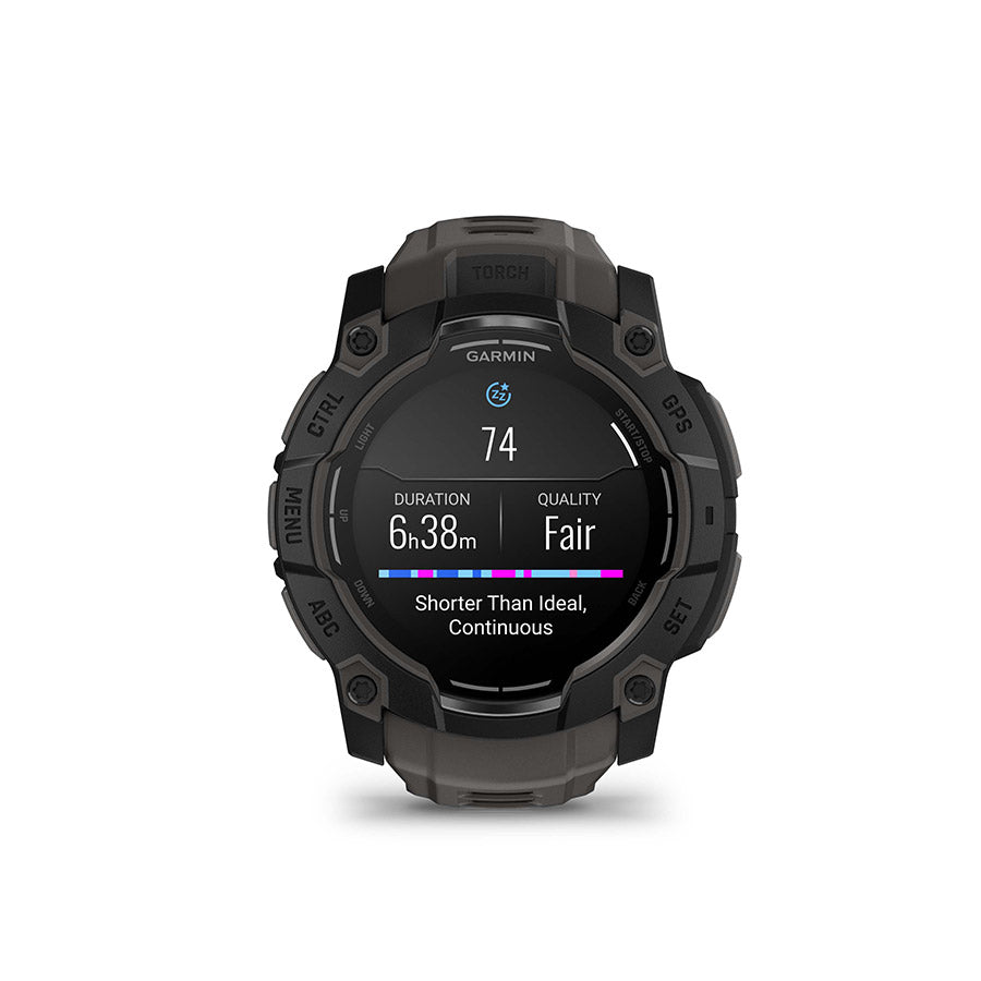 650540-02::9::650540-02::Garmin, Instinct 3 50mm AMOLED, Montre, Couleur de la montre: Noir, Bracelet: Anthracite - Silicone