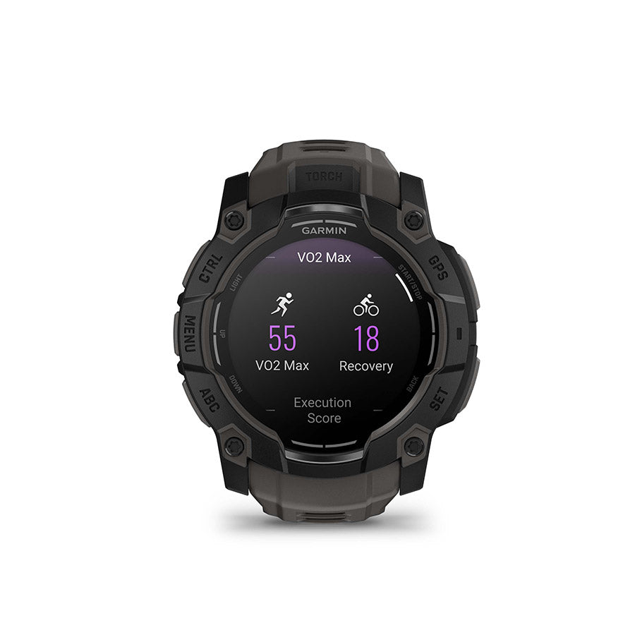 650540-02::13::650540-02::Garmin, Instinct 3 50mm AMOLED, Montre, Couleur de la montre: Noir, Bracelet: Anthracite - Silicone