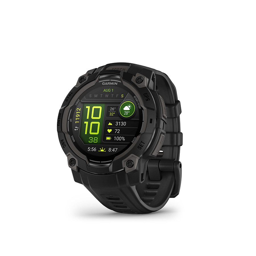650541-02::0::650541-02::Garmin, Instinct 3 45mm AMOLED, Montre, Couleur de la montre: Noir, Bracelet: Noir - Silicone