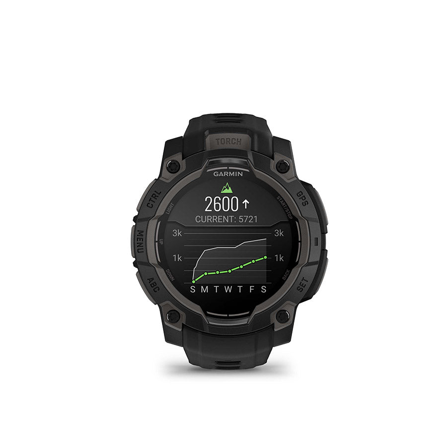 650541-02::8::650541-02::Garmin, Instinct 3 45mm AMOLED, Montre, Couleur de la montre: Noir, Bracelet: Noir - Silicone