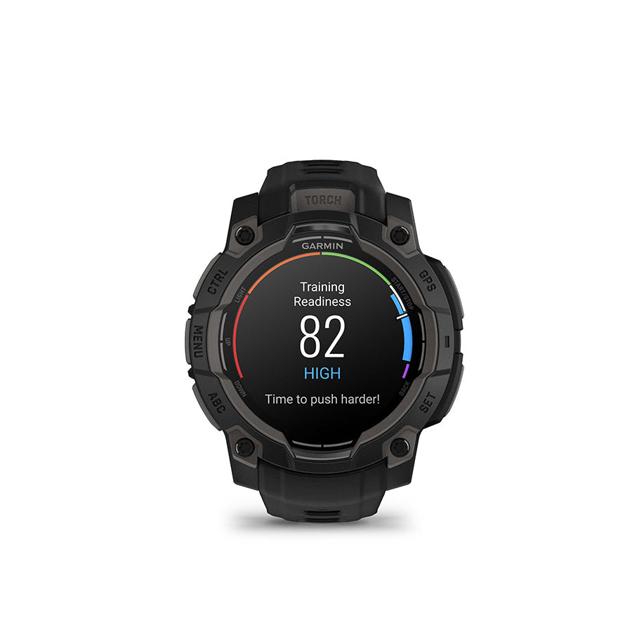 650541-02::12::650541-02::Garmin, Instinct 3 45mm AMOLED, Montre, Couleur de la montre: Noir, Bracelet: Noir - Silicone