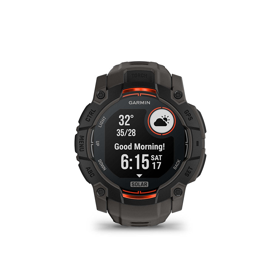 650542-01::12::650542-01::Garmin, Instinct 3 50mm Solar, Montre, Couleur de la montre: Noir, Bracelet: Anthracite - Silicone