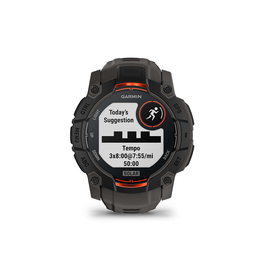 650542-01::16::650542-01::Garmin, Instinct 3 50mm Solar, Montre, Couleur de la montre: Noir, Bracelet: Anthracite - Silicone