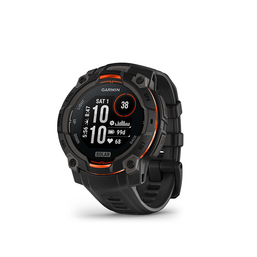 650543-01::0::650543-01::Garmin, Instinct 3 45mm Solar, Montre, Couleur de la montre: Noir, Bracelet: Noir - Silicone