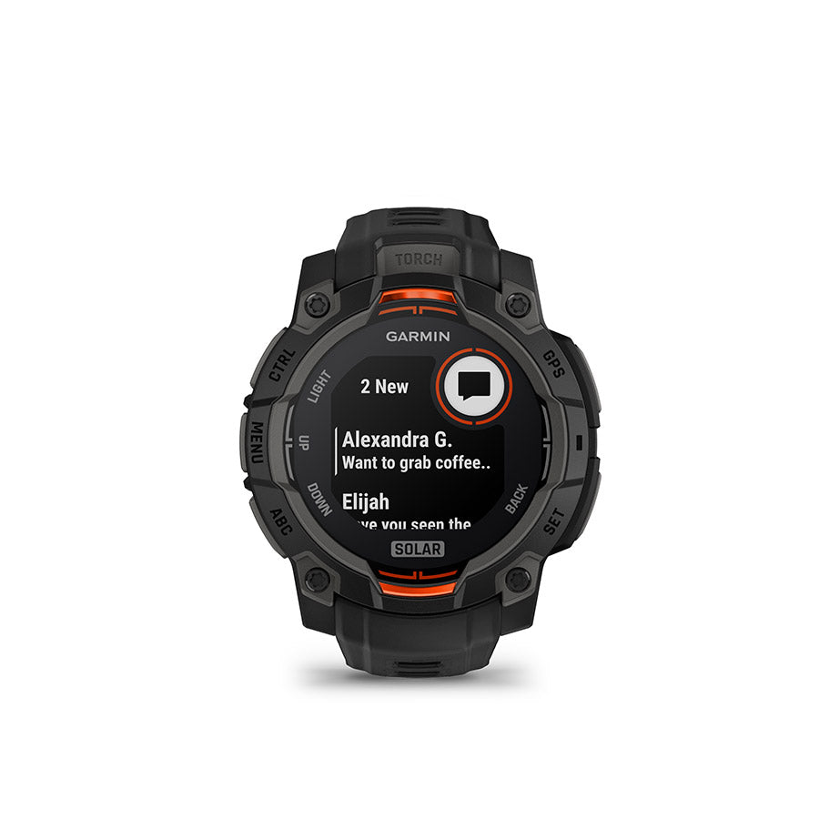 650543-01::3::650543-01::Garmin, Instinct 3 45mm Solar, Montre, Couleur de la montre: Noir, Bracelet: Noir - Silicone