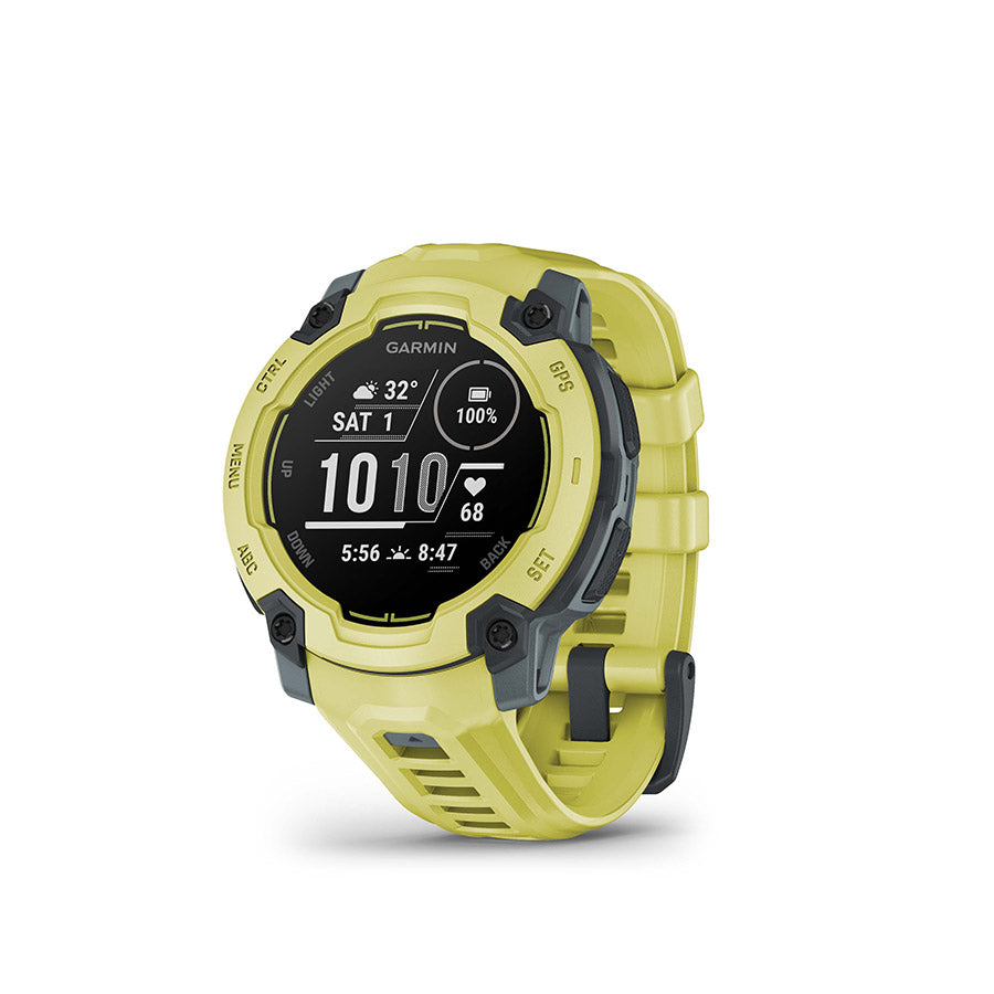 650544-01::0::650544-01::Garmin, Instinct E 45mm, Montre, Couleur de la montre: Lime électrique, Bracelet: Lime électrique - Silicone