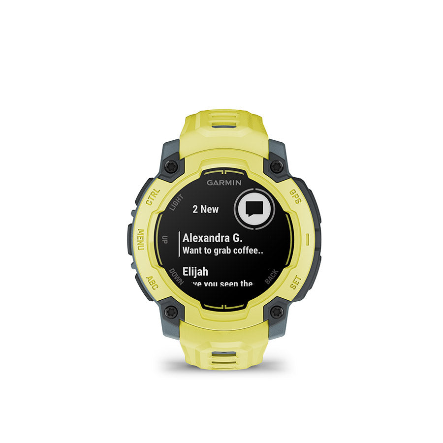 650544-01::10::650544-01::Garmin, Instinct E 45mm, Montre, Couleur de la montre: Lime électrique, Bracelet: Lime électrique - Silicone