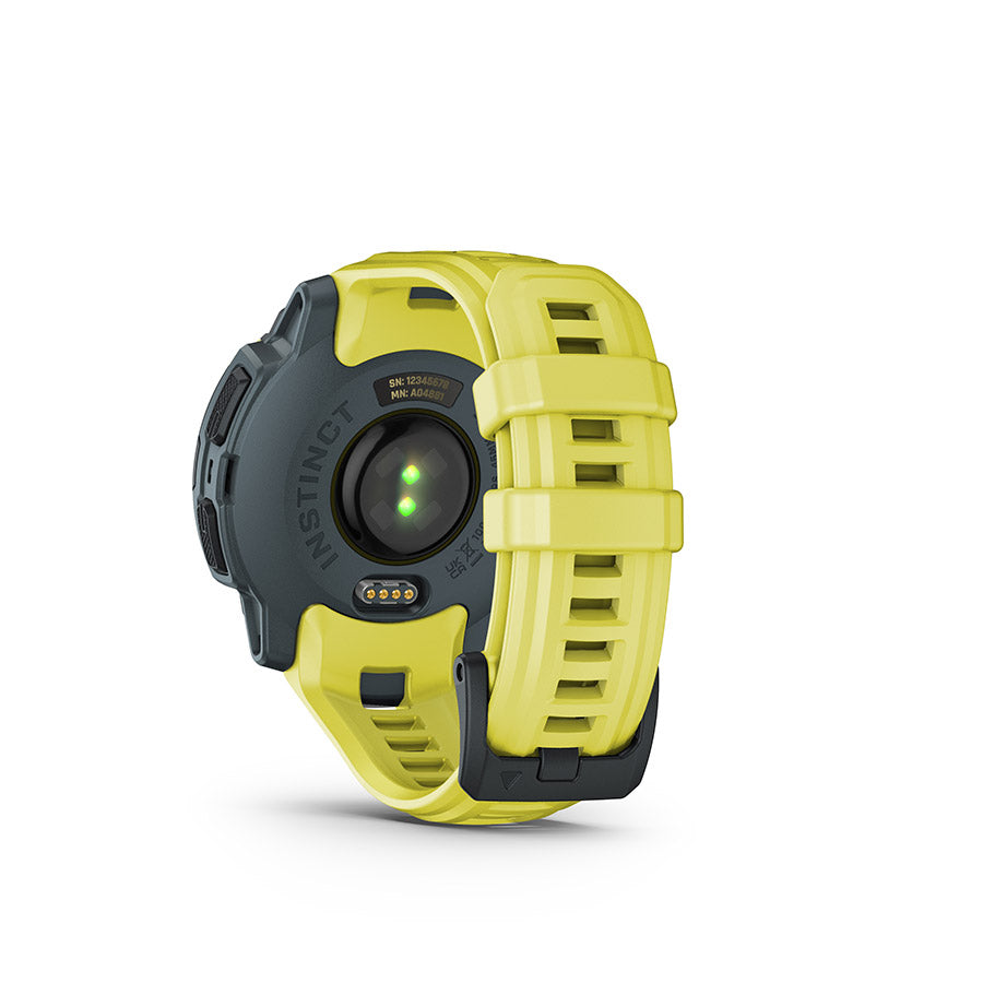 650544-01::11::650544-01::Garmin, Instinct E 45mm, Montre, Couleur de la montre: Lime électrique, Bracelet: Lime électrique - Silicone