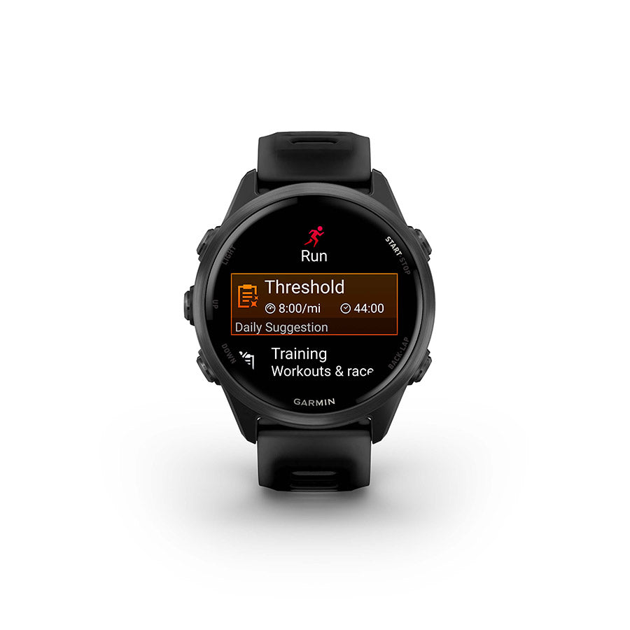 650552-01::1::650552-01::Garmin, Forerunner 570 42mm, Montre, Couleur de la montre: Gris Ardoise, Bracelet: Noir Translucide/Noir - Silicone
