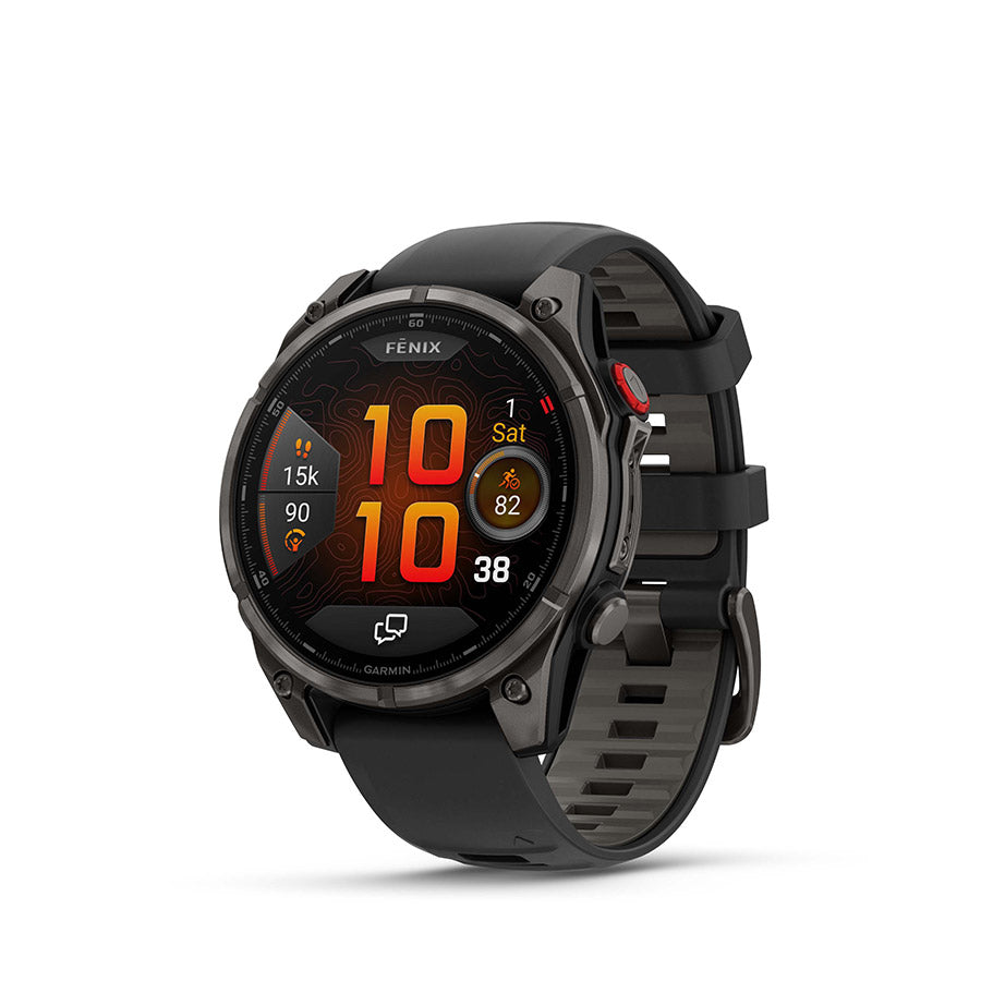 650560-01::0::650560-01::Garmin, fenix 8 Pro 47 mm- AMOLED Sap., Montre, Couleur de la montre: Gris, Bracelet: Noir/ Gris caillou - Silicone