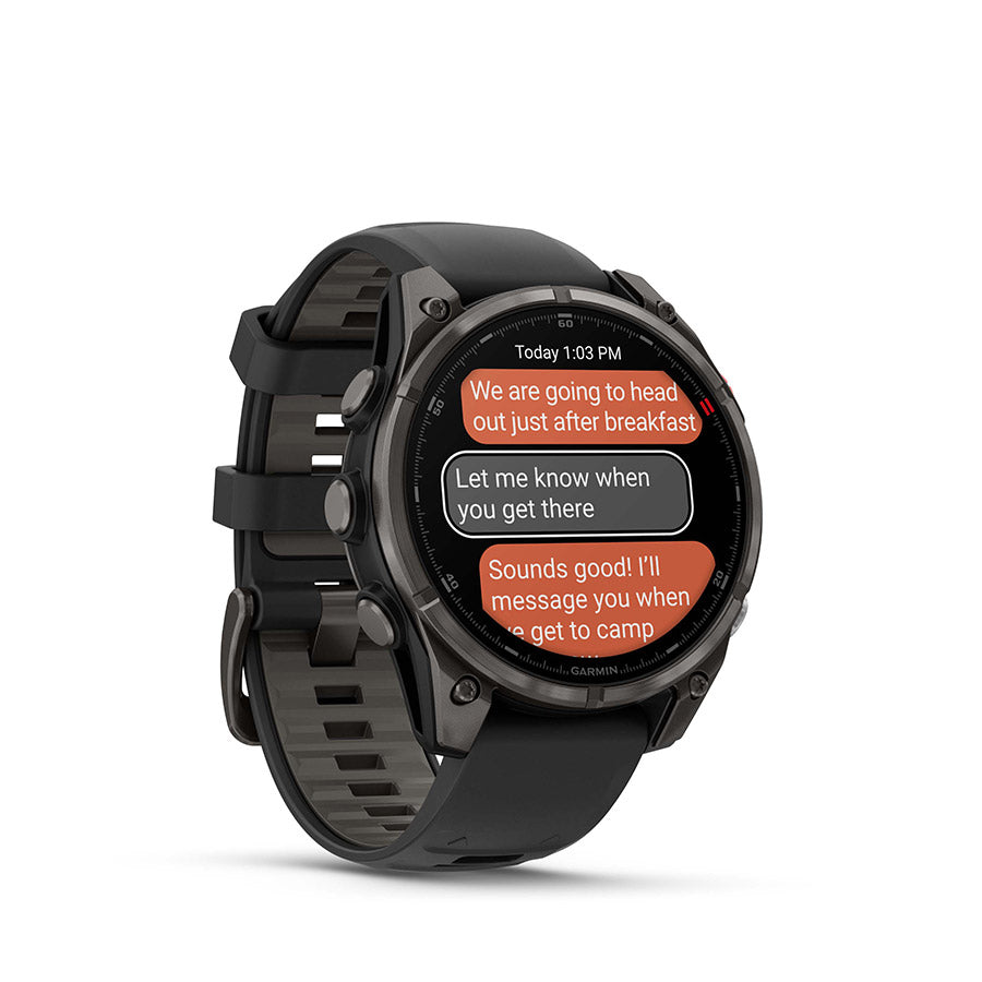 650560-01::6::650560-01::Garmin, fenix 8 Pro 47 mm- AMOLED Sap., Montre, Couleur de la montre: Gris, Bracelet: Noir/ Gris caillou - Silicone