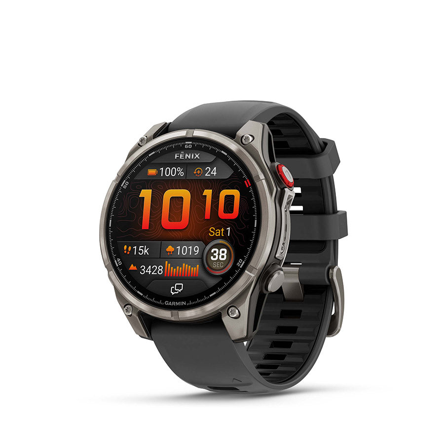 650560-02::0::650560-02::Garmin, fenix 8 Pro 47 mm- AMOLED Sap., Montre, Couleur de la montre: Gris, Bracelet: Noir - Silicone