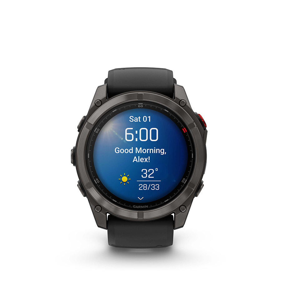 650561-01::1::650561-01::Garmin, fenix 8 Pro 51 mm- AMOLED Sap., Montre, Couleur de la montre: Gris, Bracelet: Noir/ Gris caillou - Silicone