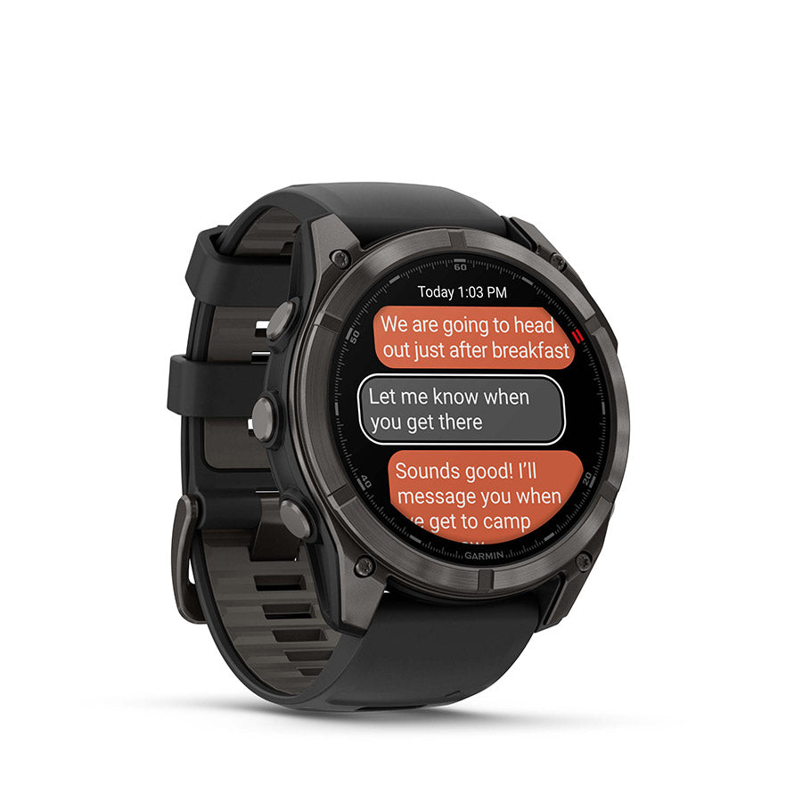 650561-01::6::650561-01::Garmin, fenix 8 Pro 51 mm- AMOLED Sap., Montre, Couleur de la montre: Gris, Bracelet: Noir/ Gris caillou - Silicone
