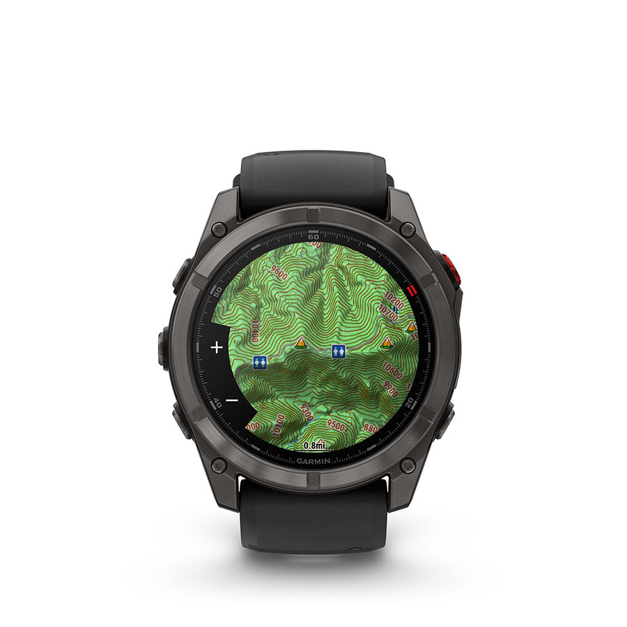 650561-01::9::650561-01::Garmin, fenix 8 Pro 51 mm- AMOLED Sap., Montre, Couleur de la montre: Gris, Bracelet: Noir/ Gris caillou - Silicone