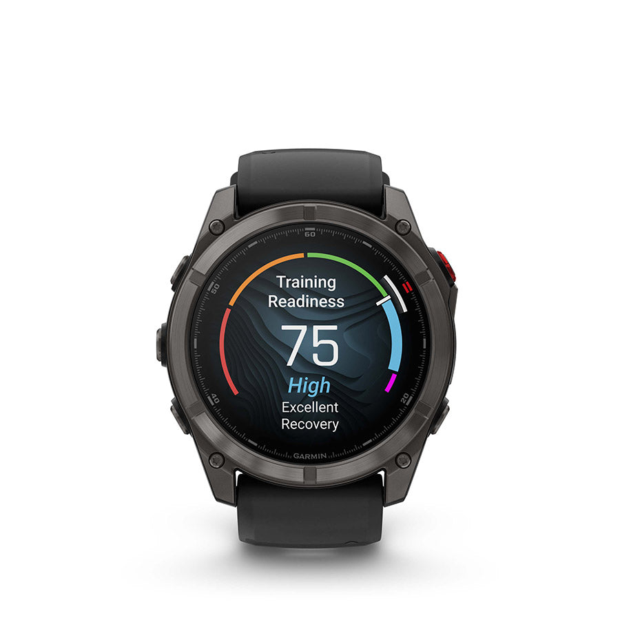 650561-01::11::650561-01::Garmin, fenix 8 Pro 51 mm- AMOLED Sap., Montre, Couleur de la montre: Gris, Bracelet: Noir/ Gris caillou - Silicone