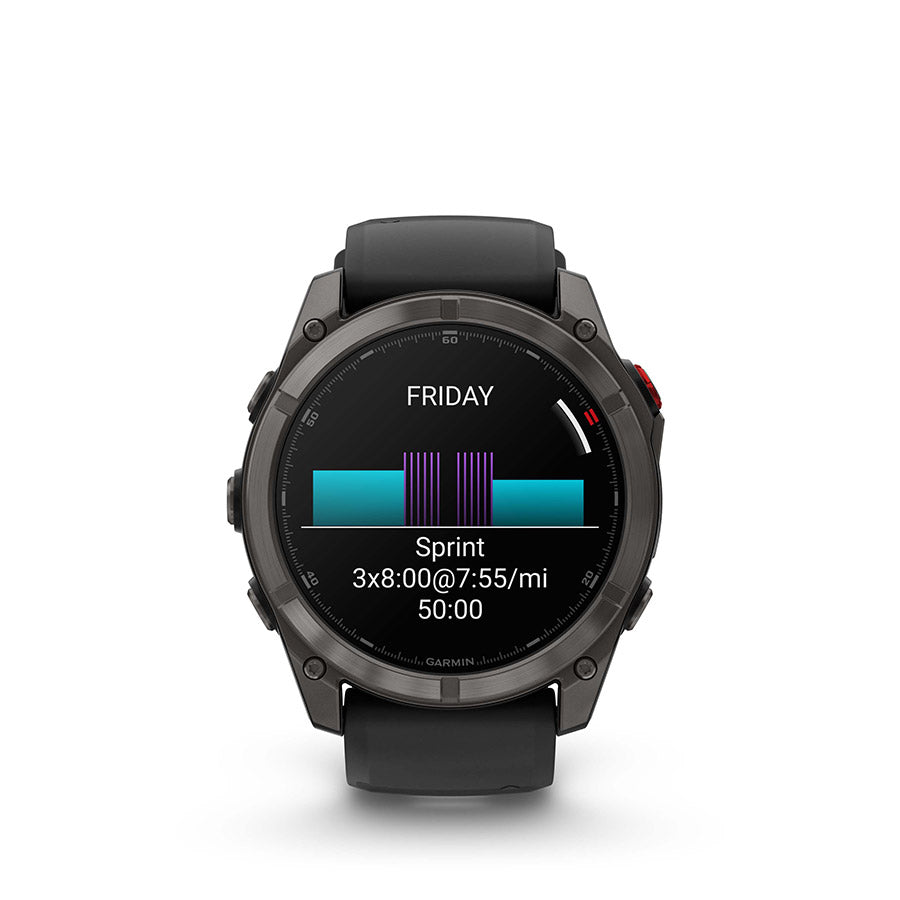 650561-01::12::650561-01::Garmin, fenix 8 Pro 51 mm- AMOLED Sap., Montre, Couleur de la montre: Gris, Bracelet: Noir/ Gris caillou - Silicone