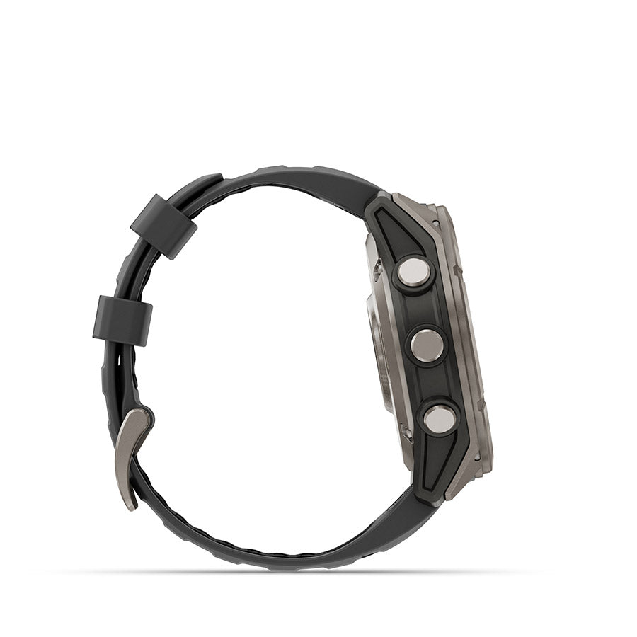 650561-02::8::650561-02::Garmin, fenix 8 Pro 51 mm- AMOLED Sap., Montre, Couleur de la montre: Gris, Bracelet: Noir - Silicone