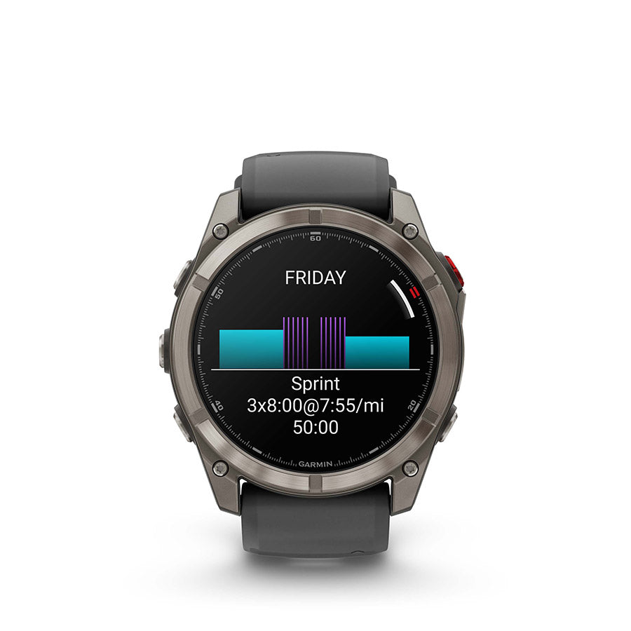 650561-02::12::650561-02::Garmin, fenix 8 Pro 51 mm- AMOLED Sap., Montre, Couleur de la montre: Gris, Bracelet: Noir - Silicone