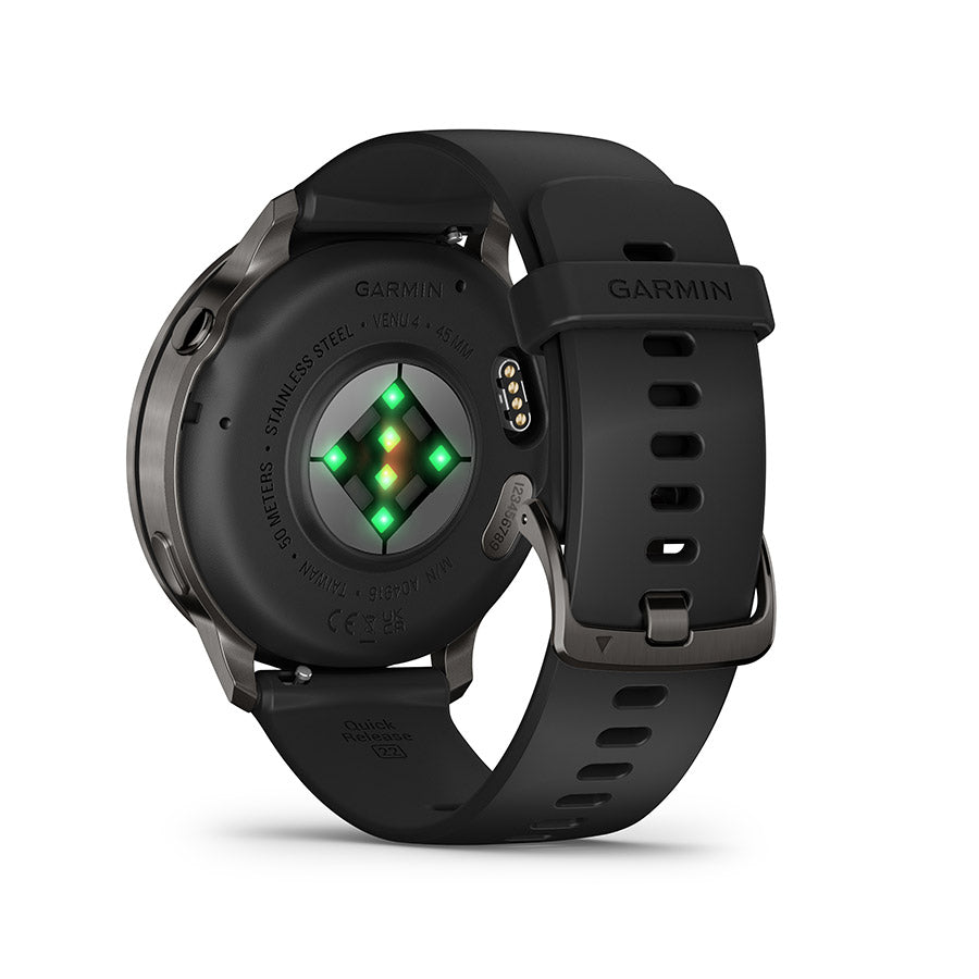 650562-01::6::650562-01::Garmin, Venu 4 45mm, Montre, Couleur de la montre: Ardoise, Bracelet: Noir - Silicone