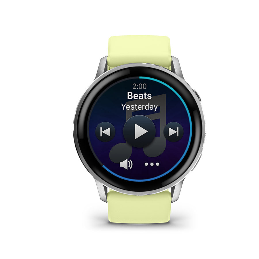 650562-03::3::650562-03::Garmin, Venu 4 45mm, Montre, Couleur de la montre: Argent, Bracelet: Citron - Silicone