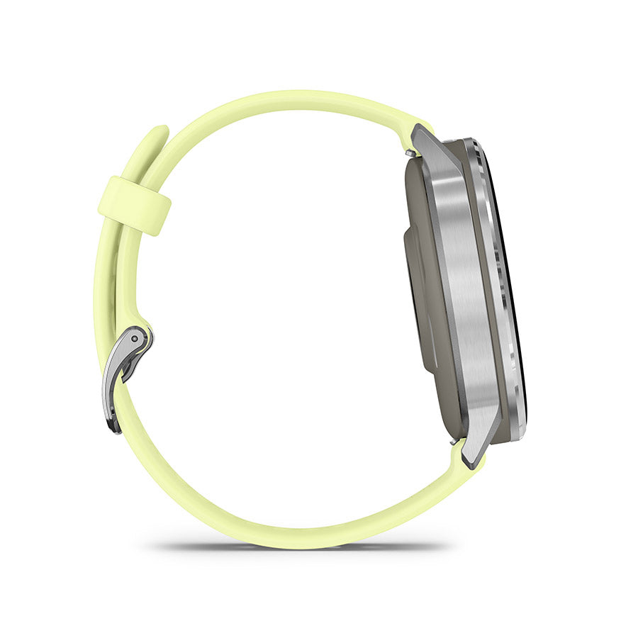 650562-03::4::650562-03::Garmin, Venu 4 45mm, Montre, Couleur de la montre: Argent, Bracelet: Citron - Silicone