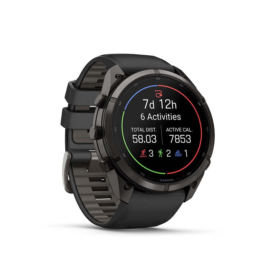 650575-02::1::650575-02::Garmin, fenix 9 Pro inReach 51mm, Montre, Couleur de la montre: Noir, Bracelet: Black/ Pebble Grey - Silicone
