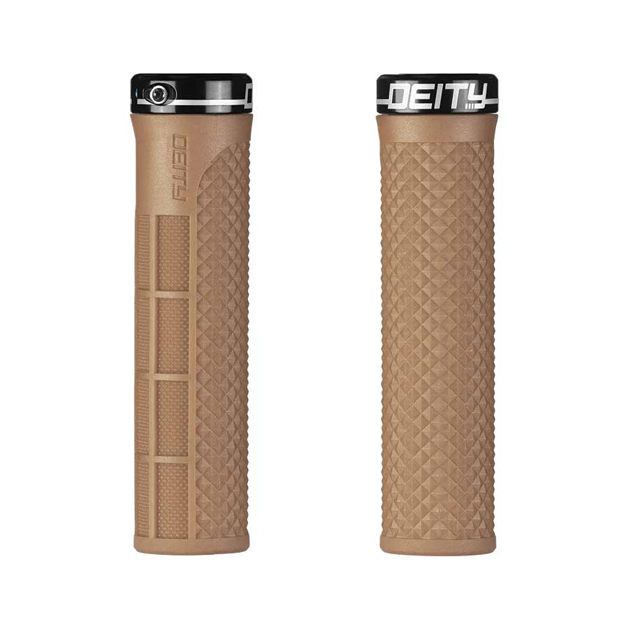 670656-10::0::670656-10::Deity, LockJaw, Poignées, 132mm, Beige, Paire