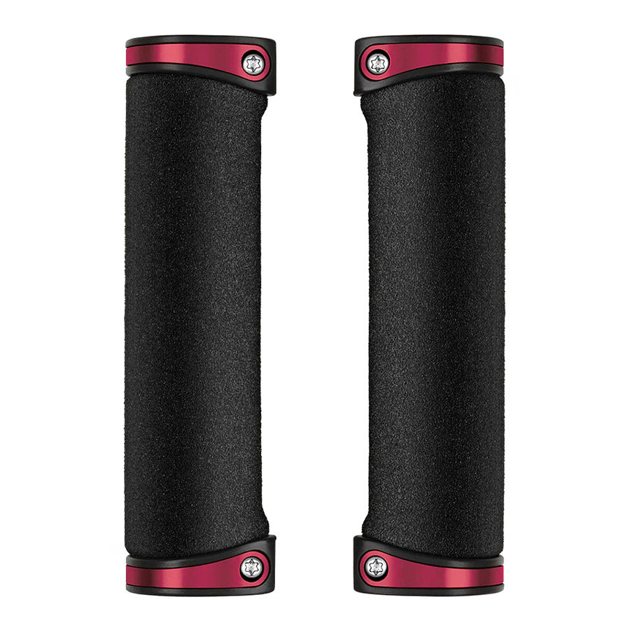 670820-01::0::670820-01::crankbrothers, Cobalt Grips, Poignées, 130mm, Noir/Rouge, Paire