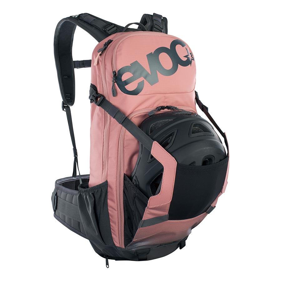 720592-08-S::4::720592-08-S::EVOC, FR Enduro, Sac à dos avec protection, 16L, Rose poussière/Gris carbone, S