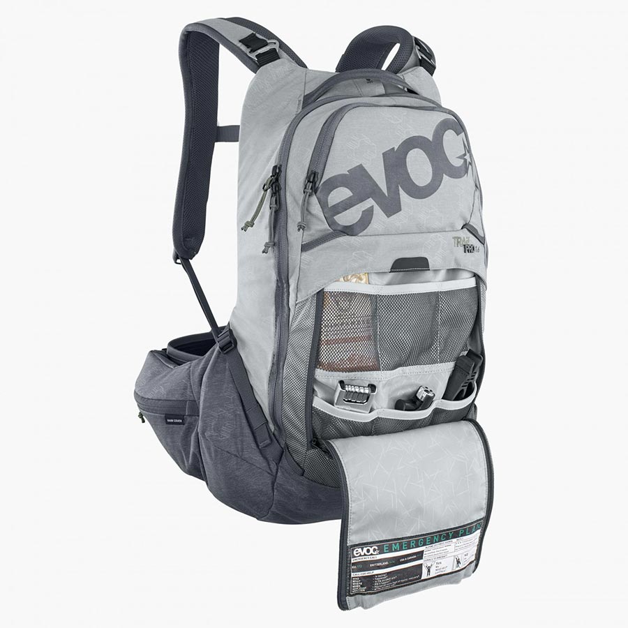721365-04-LXL::4::721365-04-LXL::EVOC, Trail Pro 16, Sac à dos avec protection, 16L, Pierre/Gris Carbone, LXL